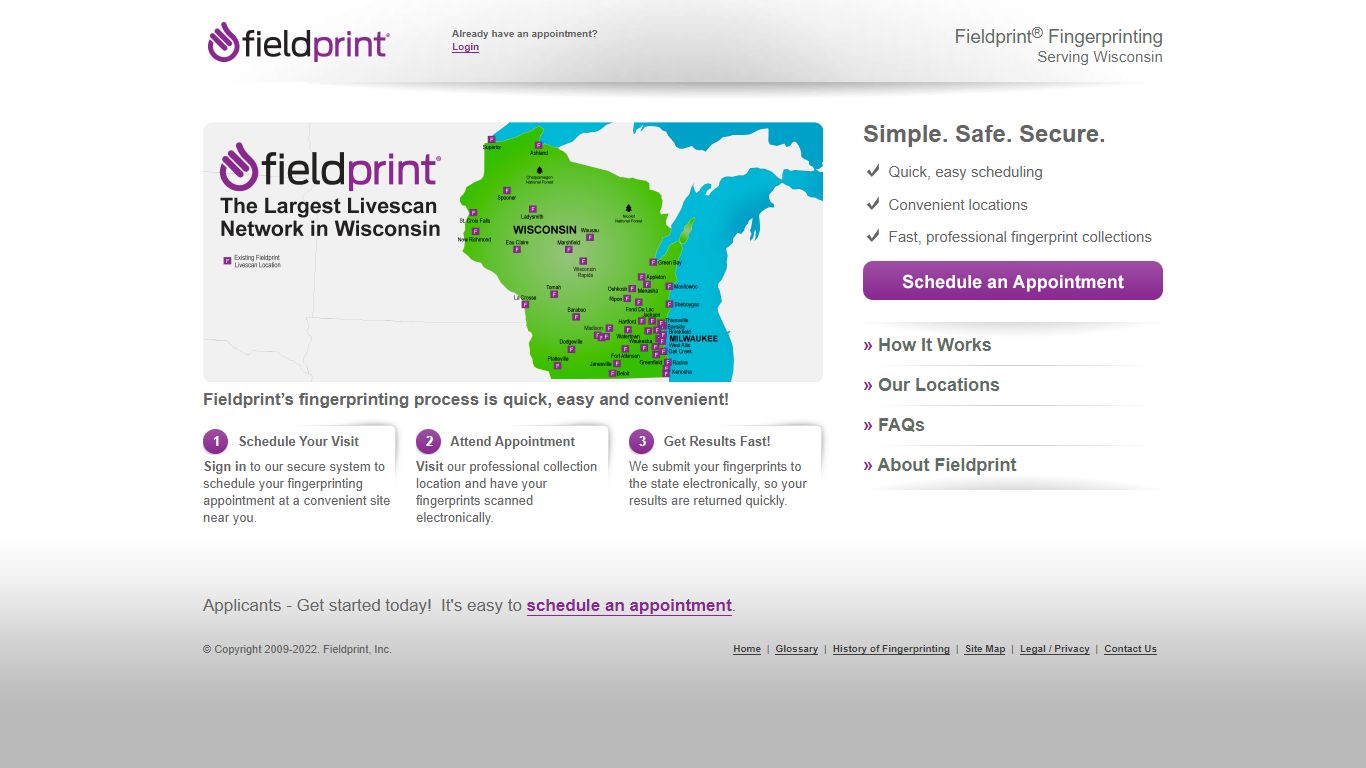 Fieldprint Fingerprinting, Serving Wisconsin - Home